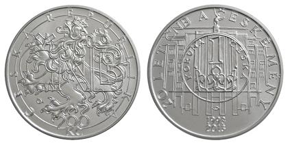 Nová pamětní stříbrná mince k výročí ČNB a koruny